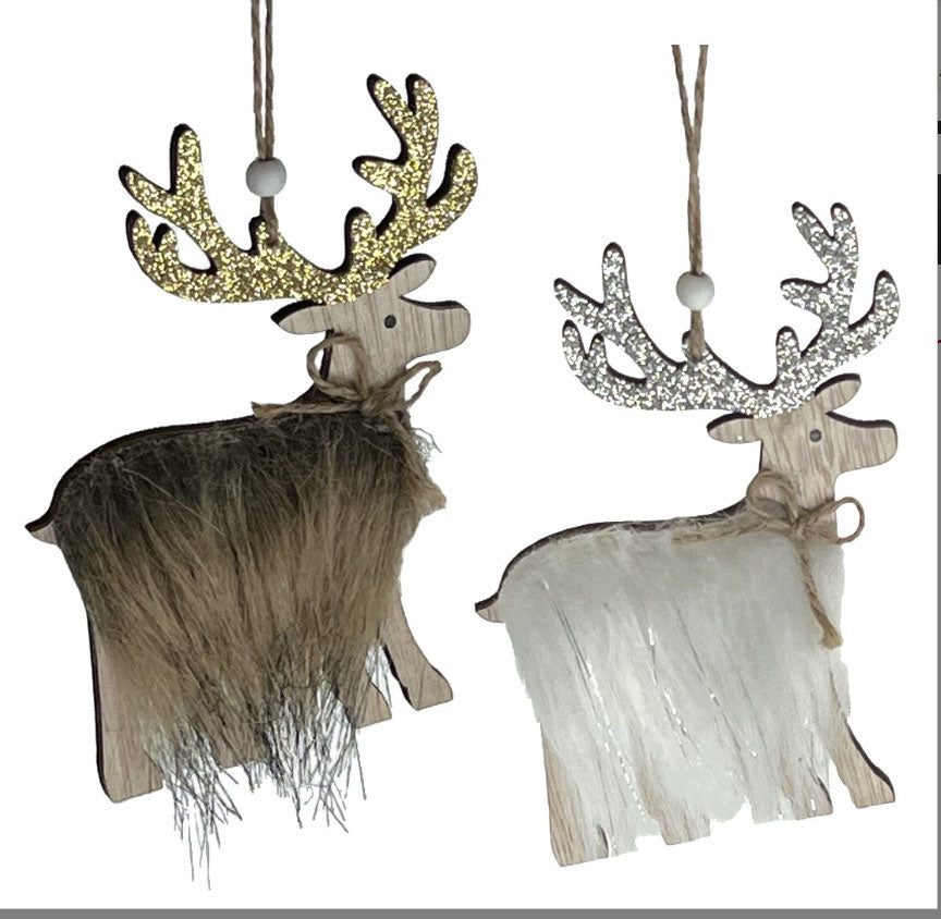 Ornament  Hanging faux fur moose