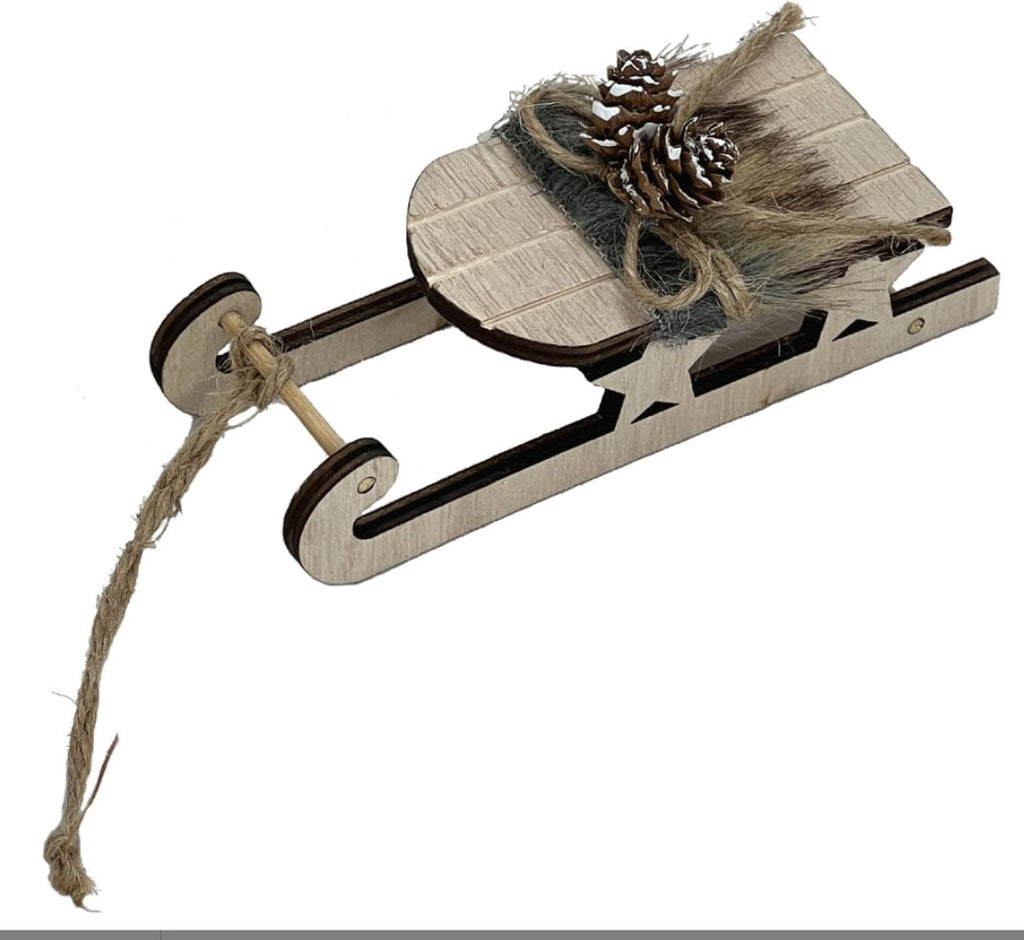 ornament- wooden sled
