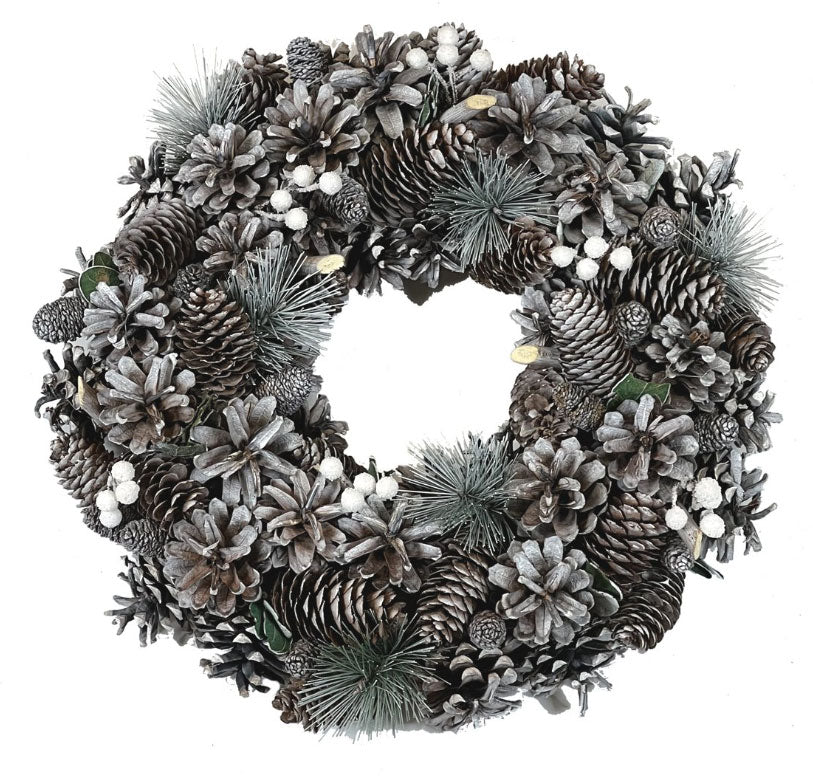 Wreath with cones/berries and pine