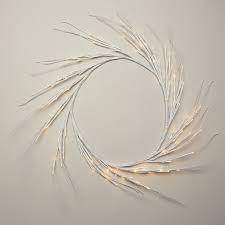 24" WHITE BIRCH LED WREATH