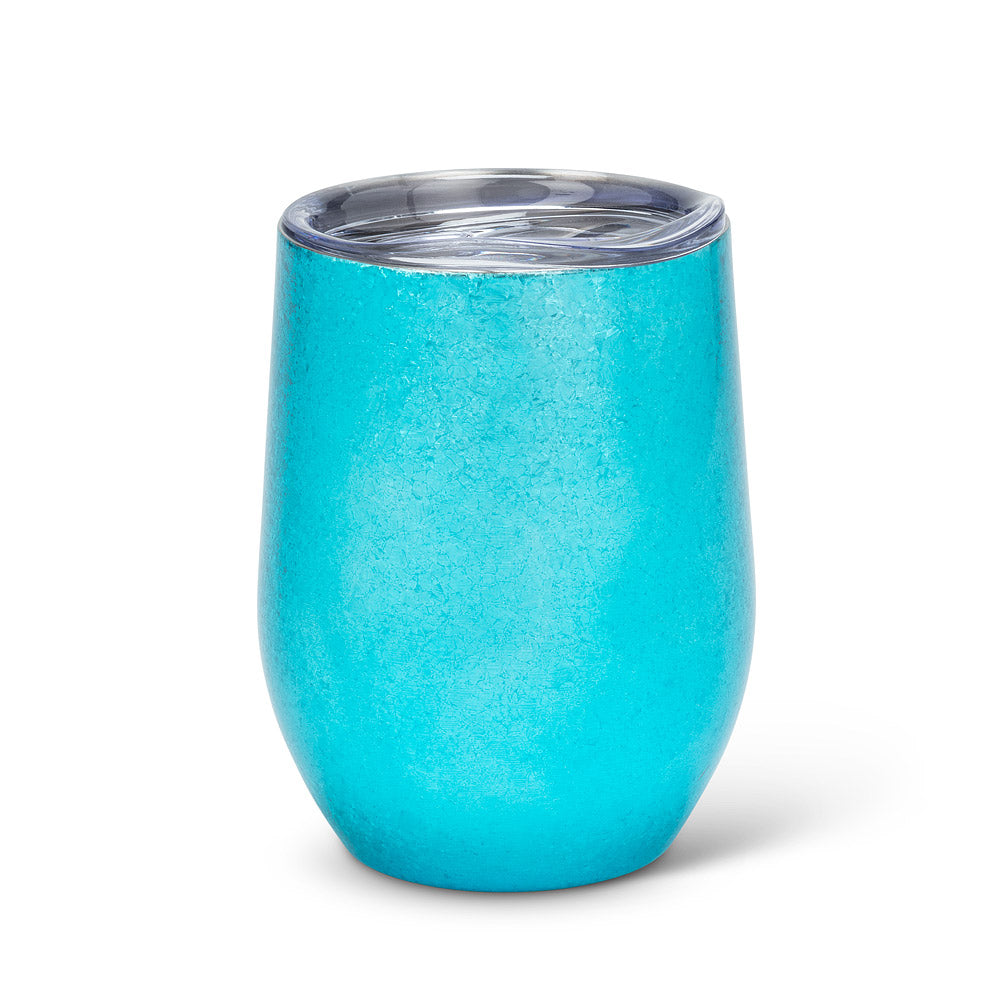 Wine Tumbler Teal Sparkles