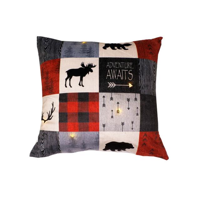 Pillow LED Plaid - Winter Animals